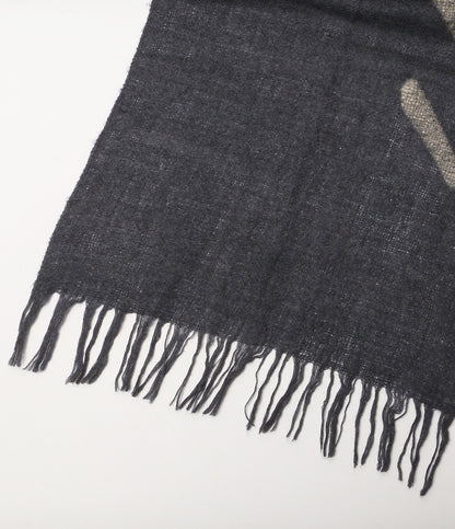 YOHJI YAMAMOTO POUR HOMME 斜めストライプ ウールマフラー 24AW H0-L01-167 メンズ ヨウジヤマモトプールオム