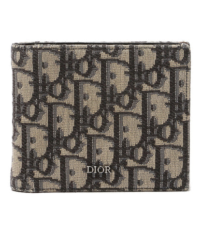 Christian Dior 二つ折り財布 オブリーク ジャカード メンズ クリスチャンディオール