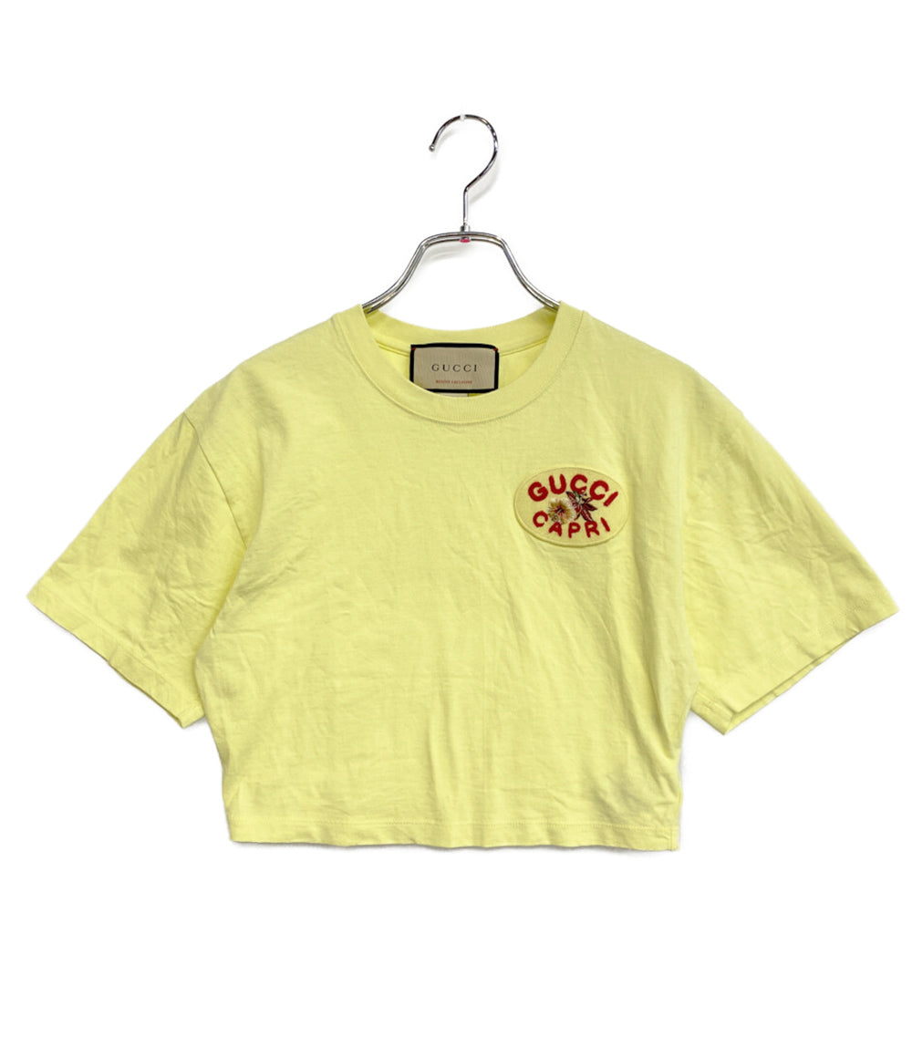 GUCCI 半袖Ｔシャツ ロゴパッチカットソー イエロー レディース SIZE XXS グッチ