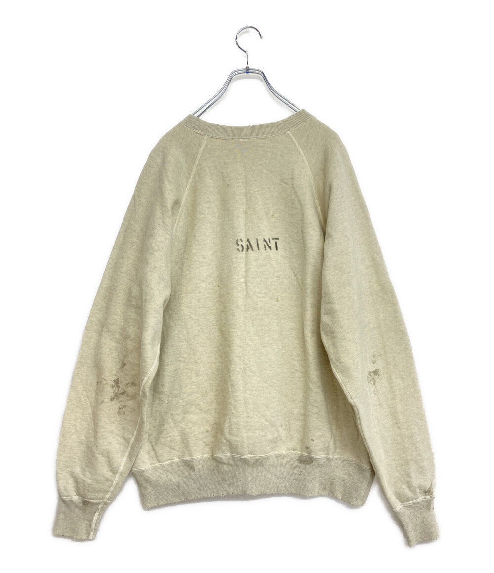 SAINT MICHAEL スウェット KN_CRW SWT NORIDA グレー 23AW メンズ SIZE L セントマイケル
