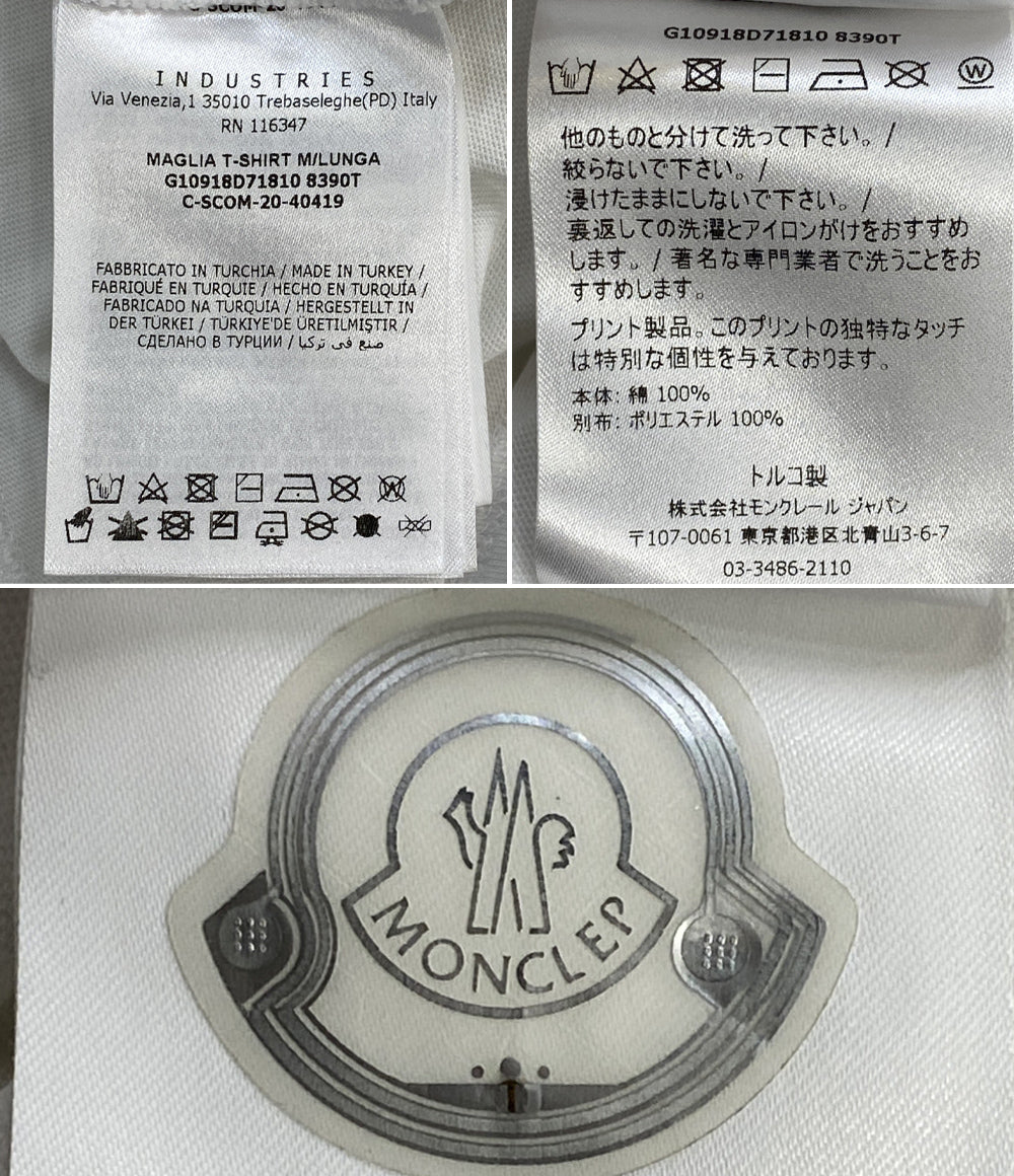 MONCLER 長袖Ｔシャツ メッシュ切替ロゴカットソー メンズ SIZE S モンクレール