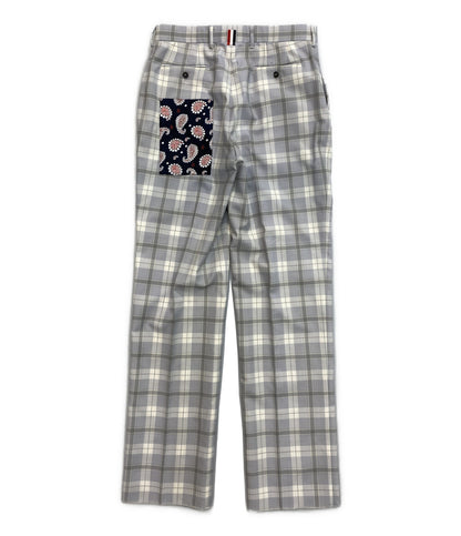 美品 THOM BROWNE パンツ BELT LOOP TROUSER IN TB TARTAN SCHOOL UN メンズ トムブラウン