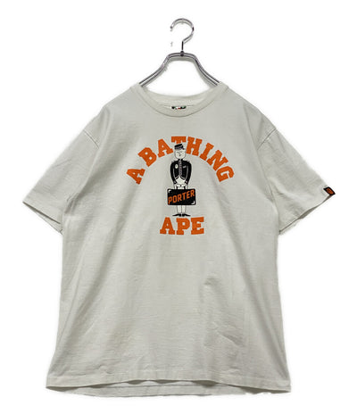 A BATHING APE×PORTER ポーター 半袖Ｔシャツ アーチロゴプリントTEE メンズ SIZE L アベイシングエイプ