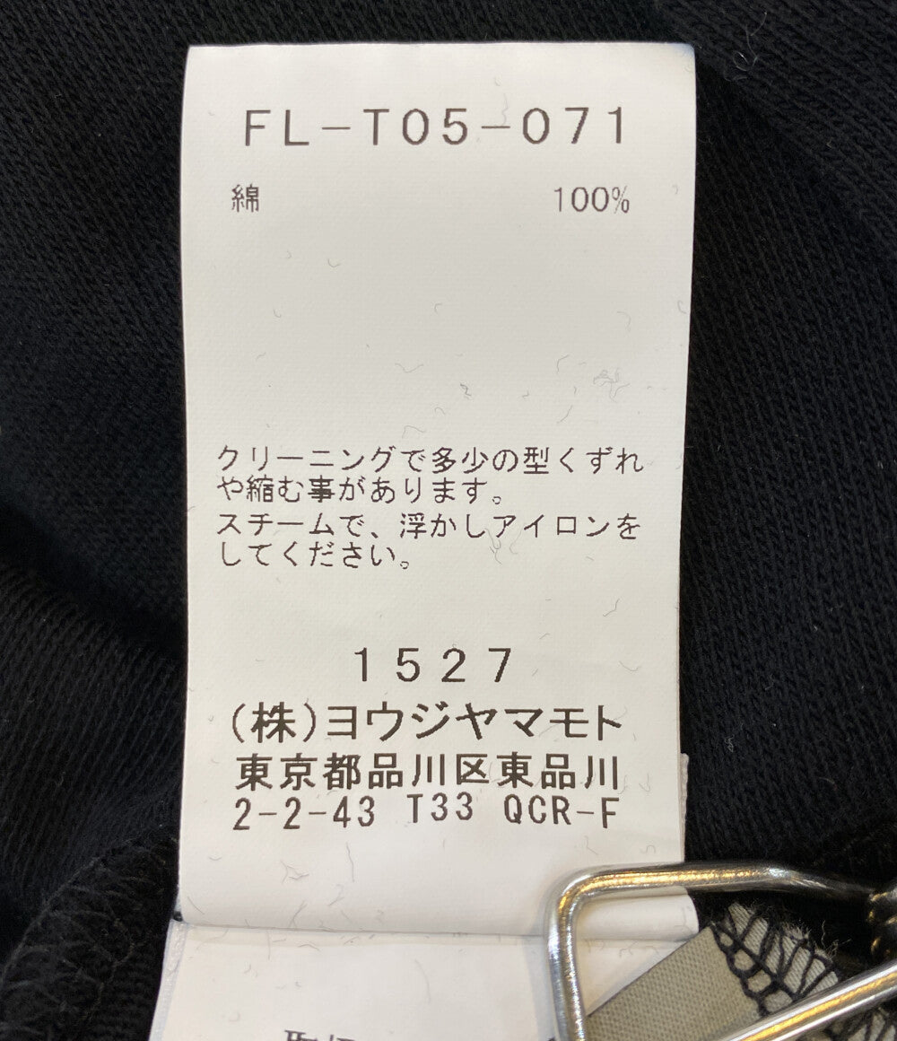 美品 YOHJI YAMAMOTO FEMME カットソー COTTON GAUZE DRAPED ZIP PO 25AW FL-T05-071 レディース SIZE 2 ヨウジヤマモトファム