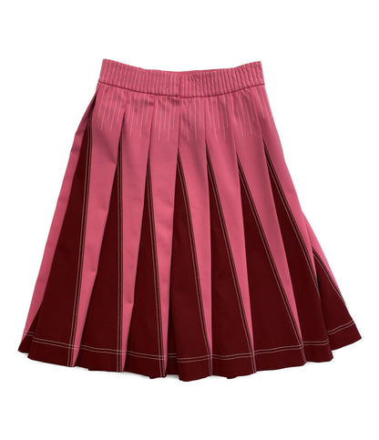 VALENTINO バイカラー切替スカート プリーツ ステッチ レディース SIZE 40 ヴァレンティノ