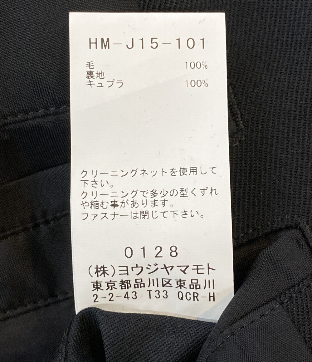 美品 YOHJI YAMAMOTO POUR HOMME ロングジャケット ARMY GABARDINE ZIPPER LONG JACKET 25W HM-J15-101 メンズ SIZE 3 ヨウジヤマモトプールオム