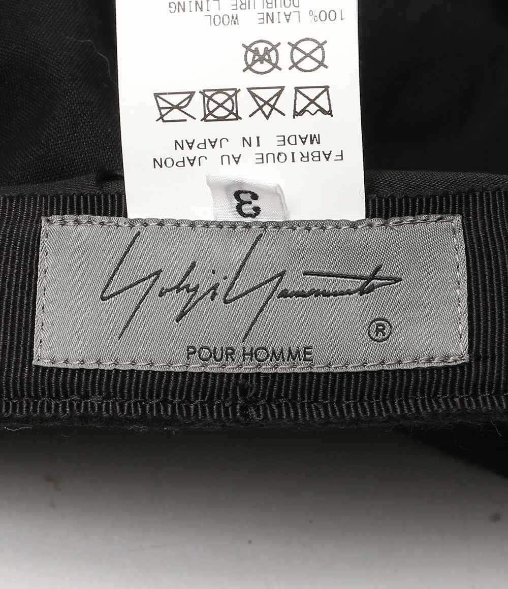 美品 YOHJI YAMAMOTO POUR HOMME フラノキャスケット 24AW HO-H07-973 メンズ SIZE 3 ヨウジヤマモトプールオム