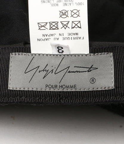 美品 YOHJI YAMAMOTO POUR HOMME フラノキャスケット 24AW HO-H07-973 メンズ SIZE 3 ヨウジヤマモトプールオム
