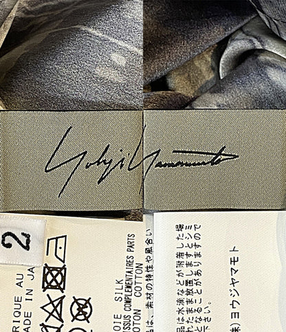 YOHJI YAMAMOTO FEMME 長袖シャツ グラフィックデザインシルクジップシャツ 22SS FG-B07-419 レディース SIZE 2 ヨウジヤマモトファム