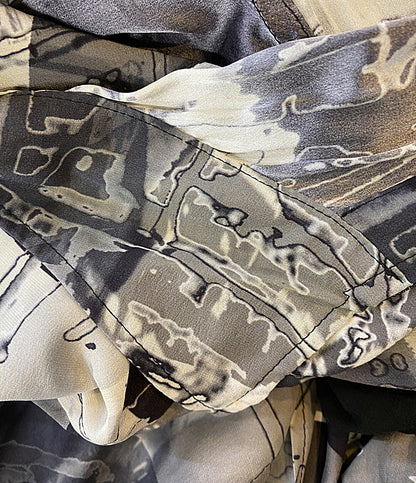 YOHJI YAMAMOTO FEMME 長袖シャツ グラフィックデザインシルクジップシャツ 22SS FG-B07-419 レディース SIZE 2 ヨウジヤマモトファム