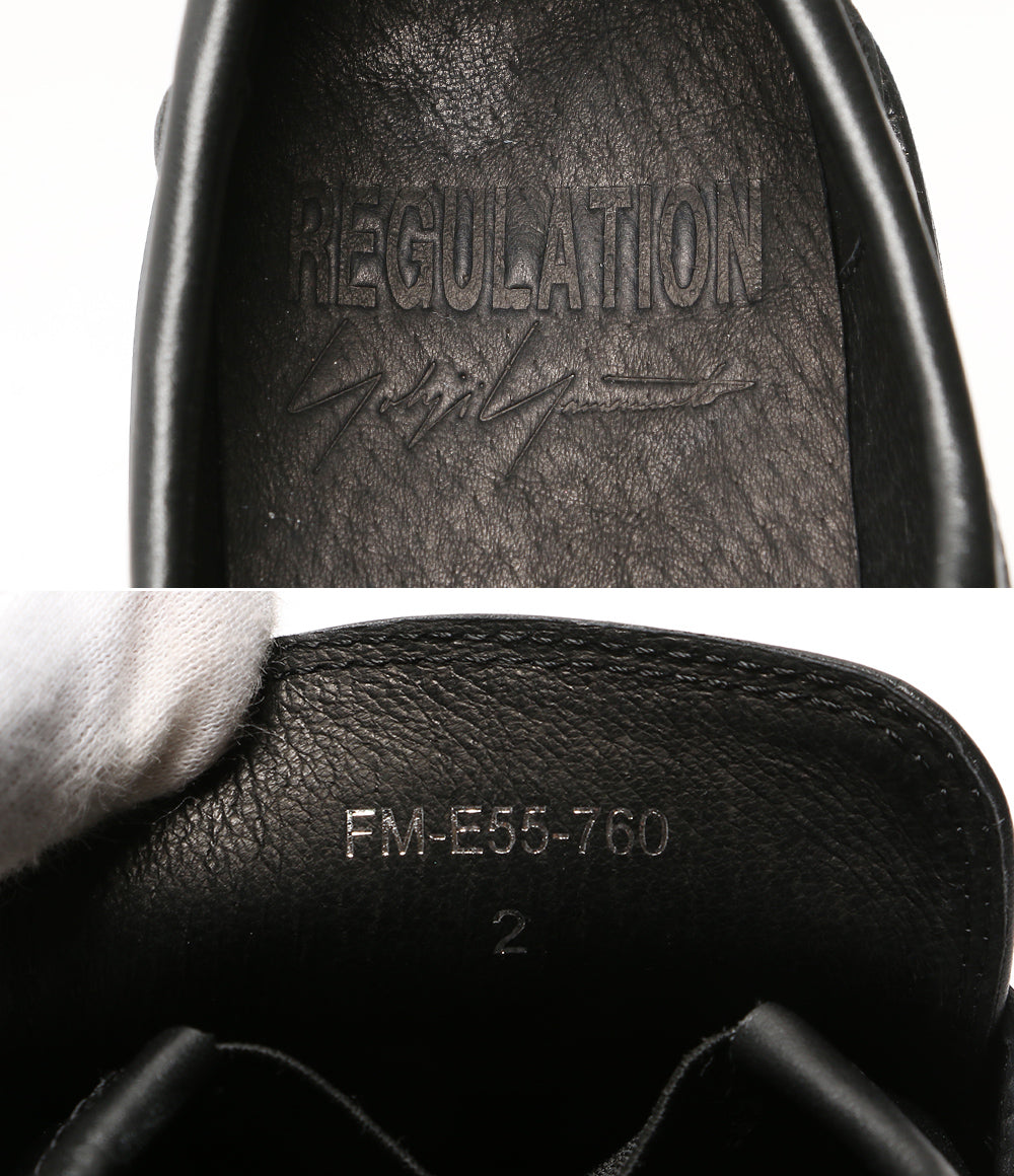 美品 REGULATION Yohji Yamamoto レギュレーションヨウジヤマモト プラットフォームローファー 23AW FM-E55-760 レディース SIZE 2