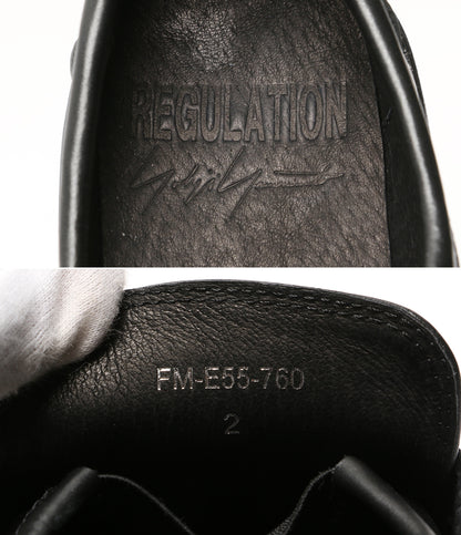 美品 REGULATION Yohji Yamamoto レギュレーションヨウジヤマモト プラットフォームローファー 23AW FM-E55-760 レディース SIZE 2