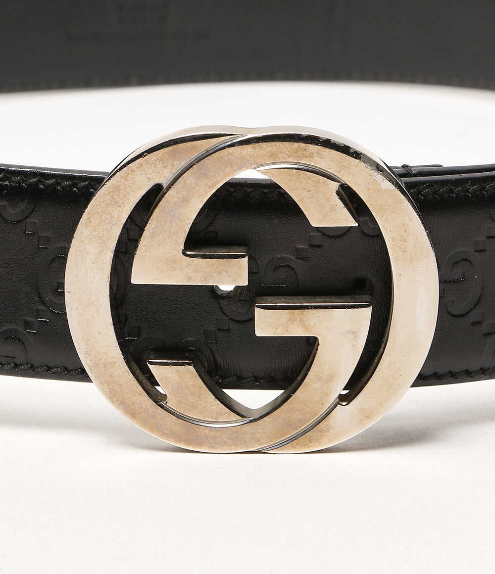 GUCCI インターロッキング レザーベルト 114984 レディース SIZE 34