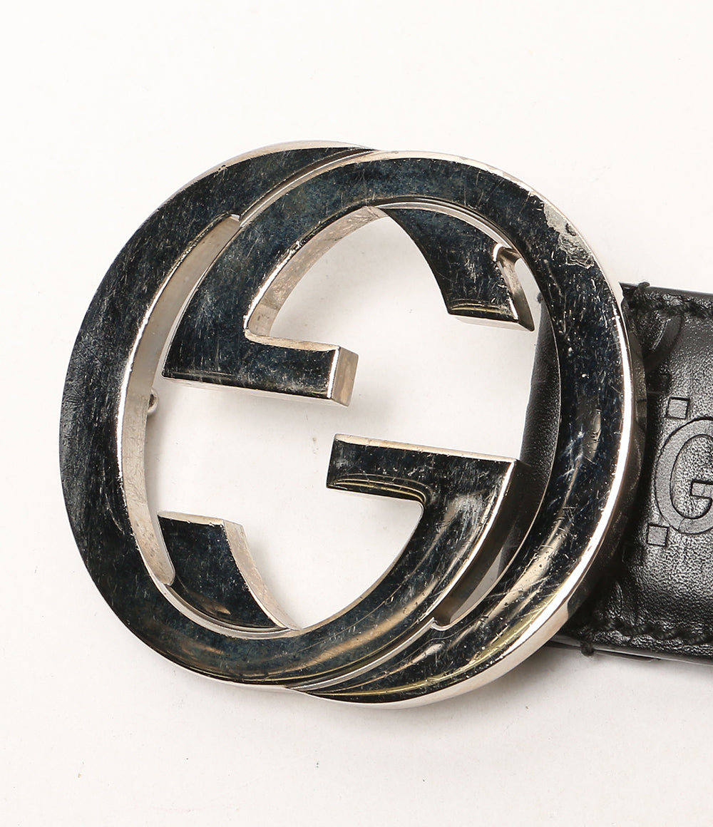 GUCCI インターロッキング レザーベルト 114984 レディース SIZE 34