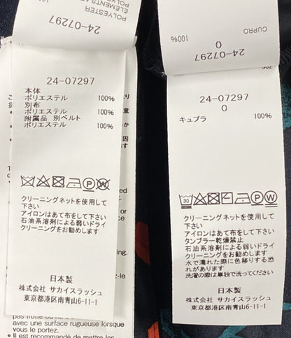 美品 sacai ペチ付きフラワープリント素材切替スカート 24SS レディース SIZE - サカイ