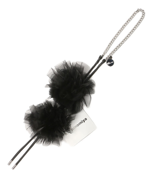 美品 noir kei ninomiya ナイロンチュール フラワーコサージュ ループタイ 25SS 3O-V020 レディース SIZE S ノワールケイニノミヤ