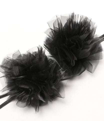 美品 noir kei ninomiya ナイロンチュール フラワーコサージュ ループタイ 25SS 3O-V020 レディース SIZE S ノワールケイニノミヤ