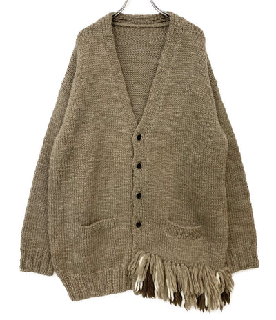 美品 YOHJI YAMAMOTO FEMME REGULATION レギュレーション フリンジウールカーディガン 23AW レディース SIZE 2 ヨウジヤマモトファム
