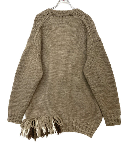 美品 YOHJI YAMAMOTO FEMME REGULATION レギュレーション フリンジウールカーディガン 23AW レディース SIZE 2 ヨウジヤマモトファム