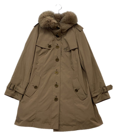 BURBERRY London ノバチェック ファーデザインダウンコート 00s レディース SIZE 44 バーバリーロンドン