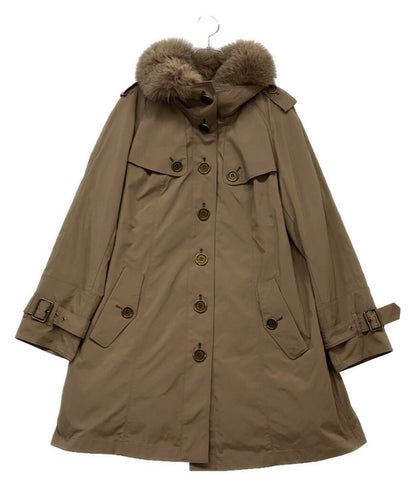 BURBERRY London ノバチェック ファーデザインダウンコート 00s レディース SIZE 44 バーバリーロンドン