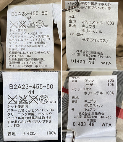 BURBERRY London ノバチェック ファーデザインダウンコート 00s レディース SIZE 44 バーバリーロンドン