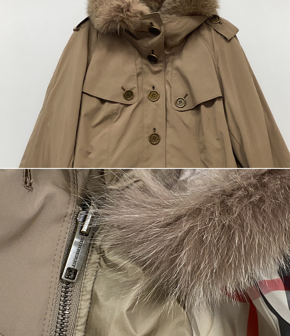 BURBERRY London ノバチェック ファーデザインダウンコート 00s レディース SIZE 44 バーバリーロンドン