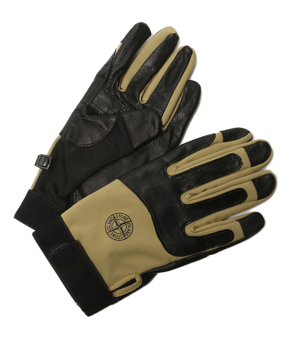 STONE ISLAND レザーコンビグローブ レディース SIZE M ストーンアイランド