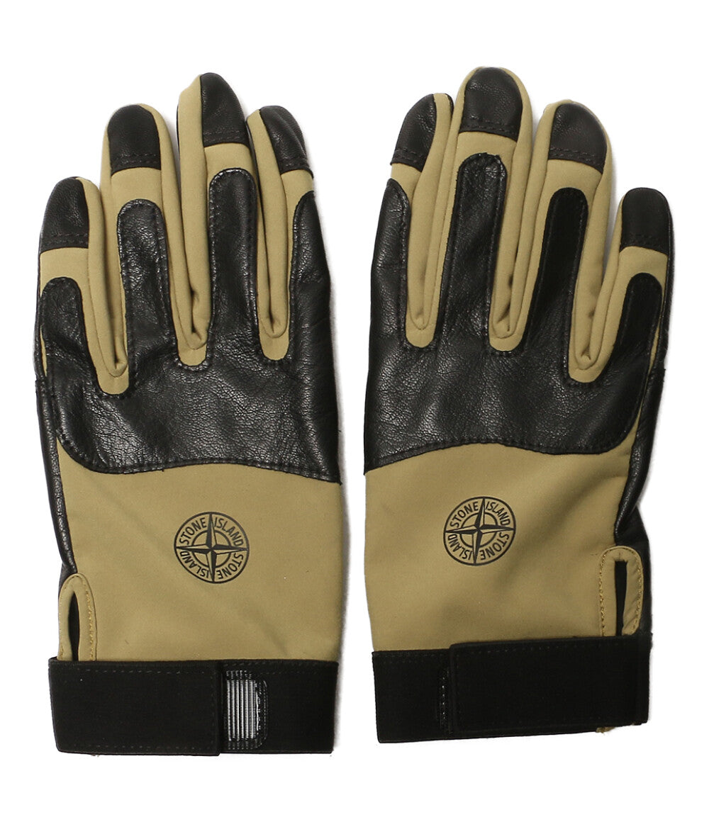 STONE ISLAND レザーコンビグローブ レディース SIZE M ストーンアイランド