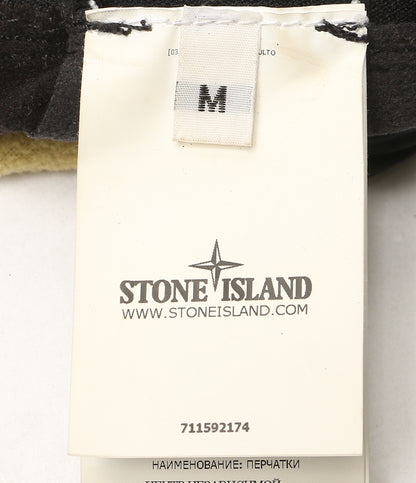 STONE ISLAND レザーコンビグローブ レディース SIZE M ストーンアイランド