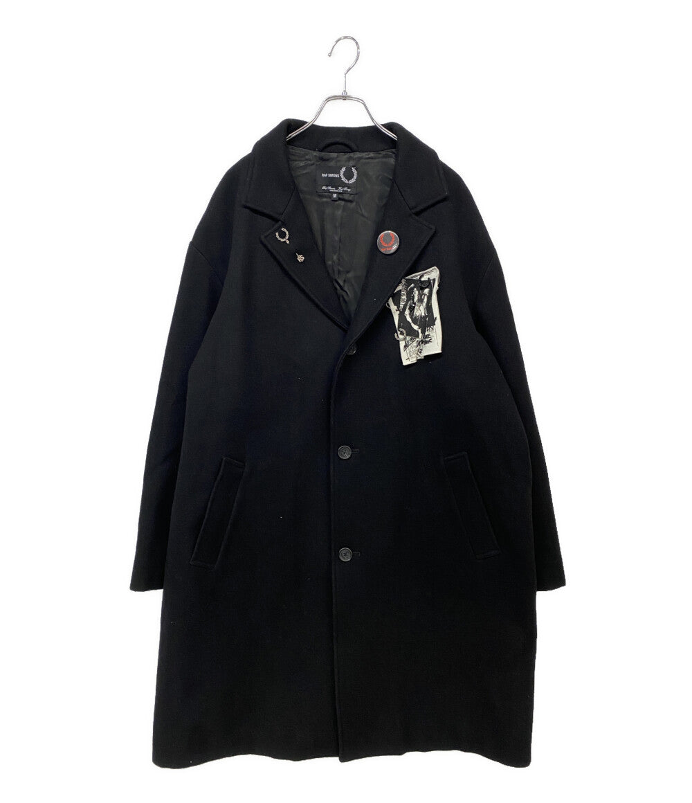 RAF SIMONS × FRED PERRY フレッドペリー コート Printed Patch Oversized Wool Coat 20AW メンズ SIZE M ラフシモンズ