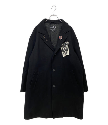 RAF SIMONS × FRED PERRY フレッドペリー コート Printed Patch Oversized Wool Coat 20AW メンズ SIZE M ラフシモンズ