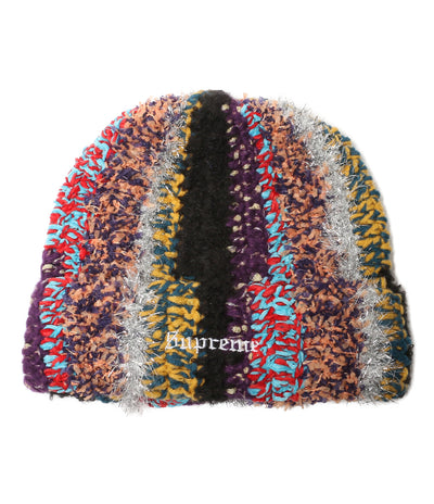美品 Supreme ニット tinsel stripe beanie multi レディース シュプリーム