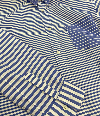美品 COMME des GARCONS SHIRT 長袖シャツ ストライプパターン切替シャツ FZ-B121 メンズ SIZE M コムデギャルソンシャツ