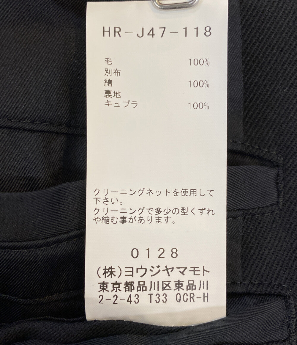 美品 YOHJI YAMAMOTO POUR HOMME 隠しP右二重AギャバJロングコート 20AW HR-J47-118 メンズ SIZE 2 ヨウジヤマモトプールオム
