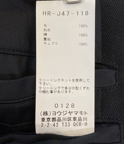 美品 YOHJI YAMAMOTO POUR HOMME 隠しP右二重AギャバJロングコート 20AW HR-J47-118 メンズ SIZE 2 ヨウジヤマモトプールオム