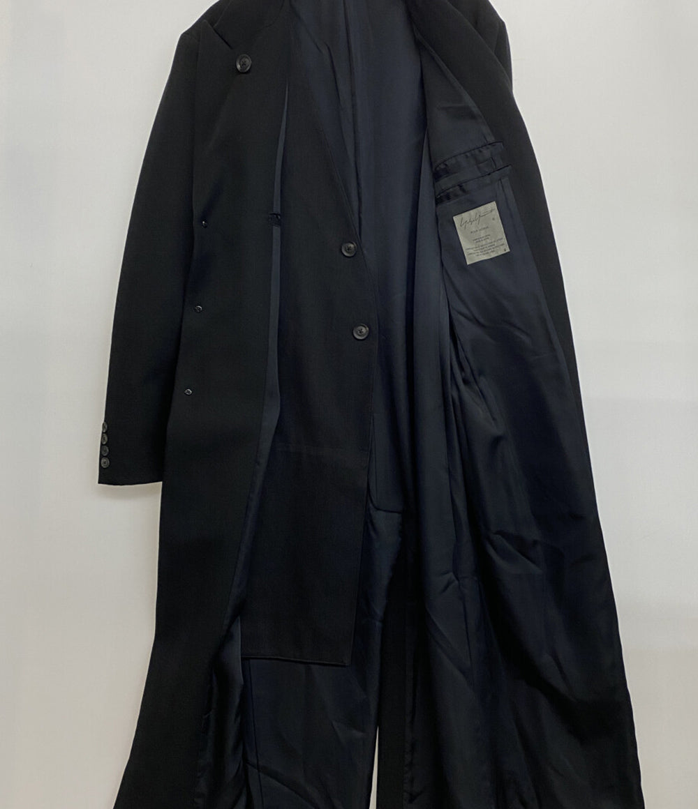 美品 YOHJI YAMAMOTO POUR HOMME 隠しP右二重AギャバJロングコート 20AW HR-J47-118 メンズ SIZE 2 ヨウジヤマモトプールオム