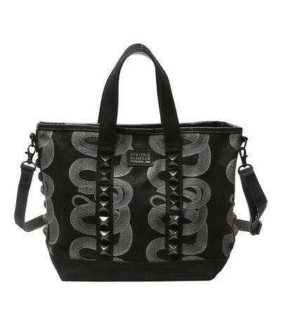 HYSTERIC GLAMOUR トートバッグ SNAKE LOOP柄 STUDS CANVAS TOTE レディース ヒステリックグラマー