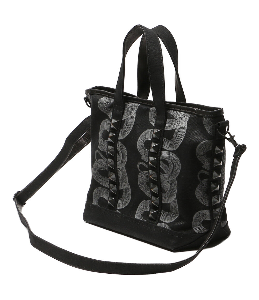 HYSTERIC GLAMOUR トートバッグ SNAKE LOOP柄 STUDS CANVAS TOTE レディース ヒステリックグラマー