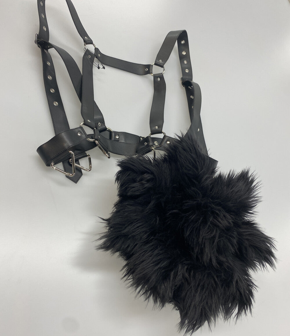 noir kei ninomiya フェイクレザーハーネス ファー 3P-V012 25AW レディース SIZE S ノワールケイニノミヤ