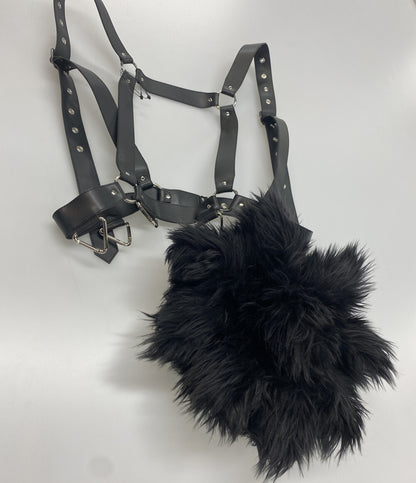 noir kei ninomiya フェイクレザーハーネス ファー 3P-V012 25AW レディース SIZE S ノワールケイニノミヤ