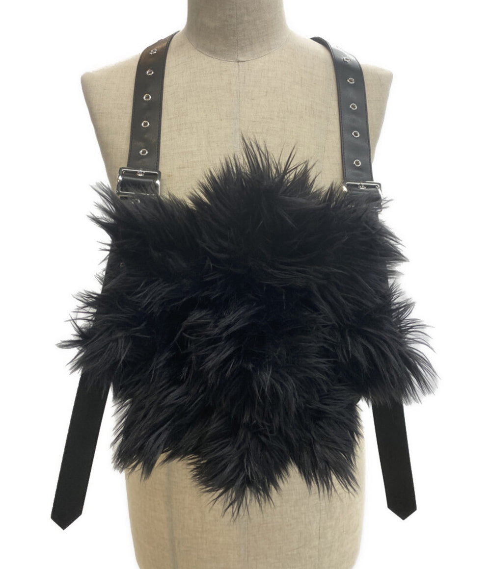 美品 noir kei ninomiya フェイクレザーハーネス ファー 3P-V011 25AW レディース SIZE S ノワールケイニノミヤ
