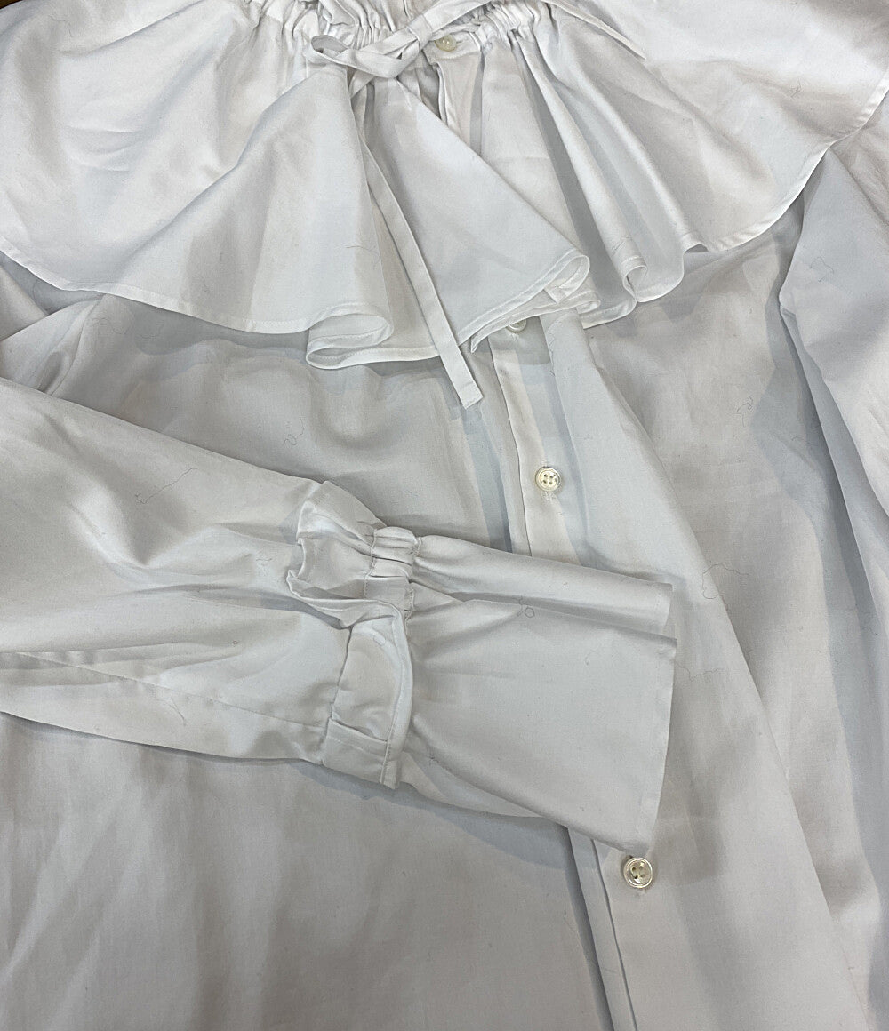 美品 noir kei ninomiya 長袖シャツ フリルデザインコットンシャツ 25AW 3P-B013 レディース SIZE S ノワールケイニノミヤ