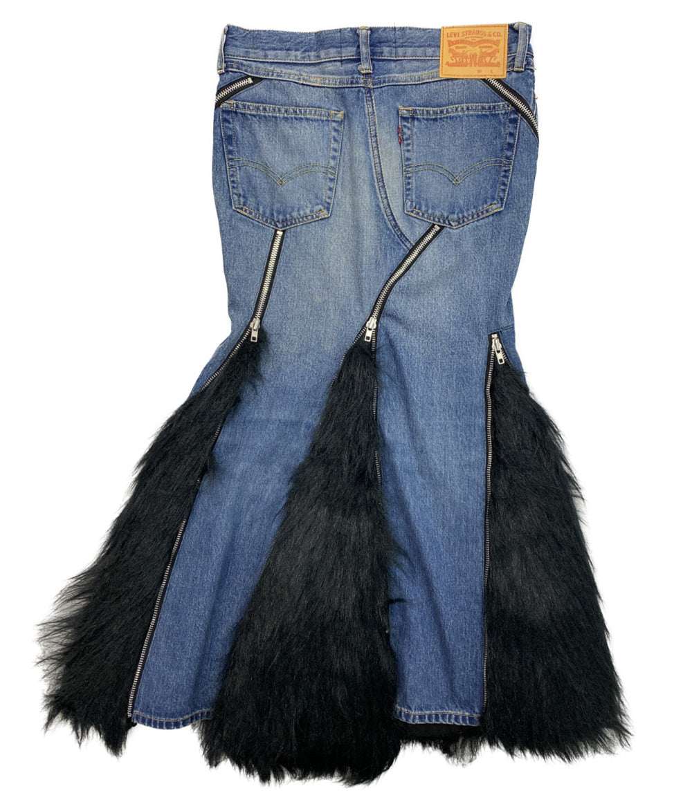 美品 JUNYA WATANABE×LEVI’S リーバイス ファスナーデザインファーデニムスカート 25AW JP-S201 レディース SIZE XS ジュンヤワタナベ