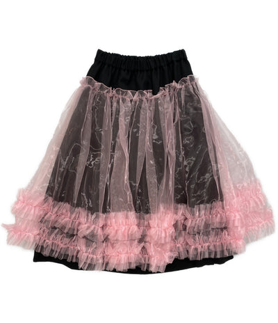 美品 noir kei ninomiya ピンクチュールレイヤードスカート 25AW 3P-S001 レディース SIZE S ノワールケイニノミヤ