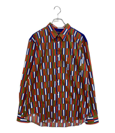 美品 COMME des GARCONS HOMME DEUX 総柄長袖シャツ 25AW DP-B033 メンズ SIZE L コムデギャルソンオム