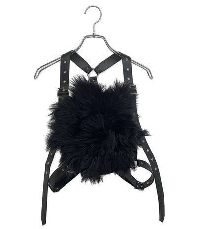 美品 noir kei ninomiya フェイクレザーハーネス ファー 25AW レディース SIZE M ノワールケイニノミヤ