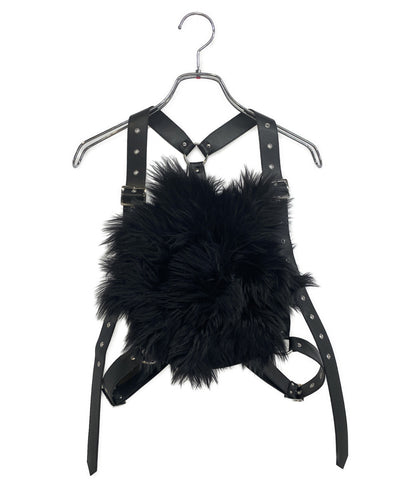 美品 noir kei ninomiya フェイクレザーハーネス ファー 25AW レディース SIZE M ノワールケイニノミヤ