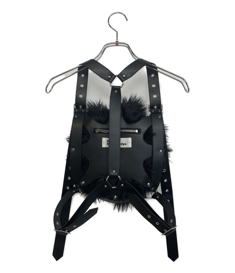 美品 noir kei ninomiya フェイクレザーハーネス ファー 25AW レディース SIZE M ノワールケイニノミヤ