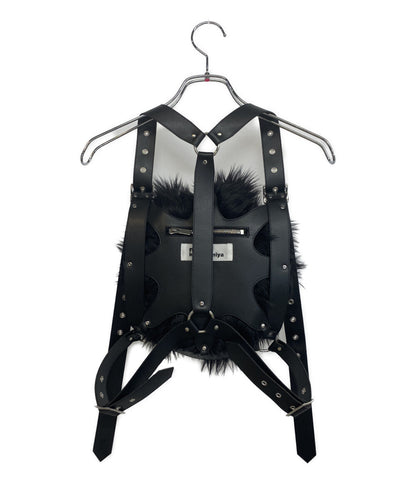 美品 noir kei ninomiya フェイクレザーハーネス ファー 25AW レディース SIZE M ノワールケイニノミヤ